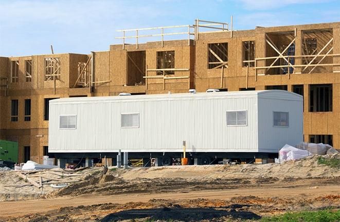 rental office trailers at a construction site in Armona